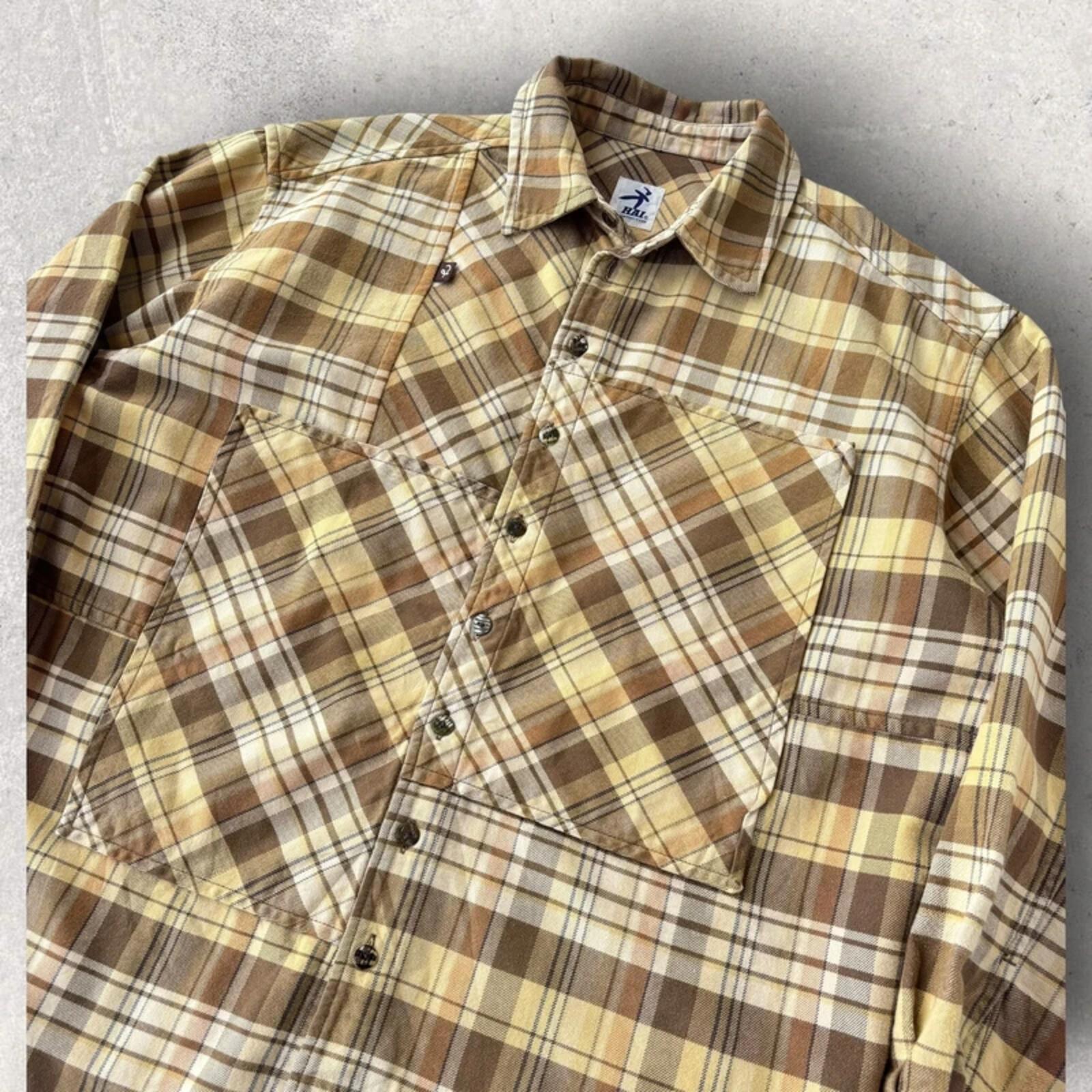 Hai by Issey Miyake Plaid Flannel Shirt Beige M