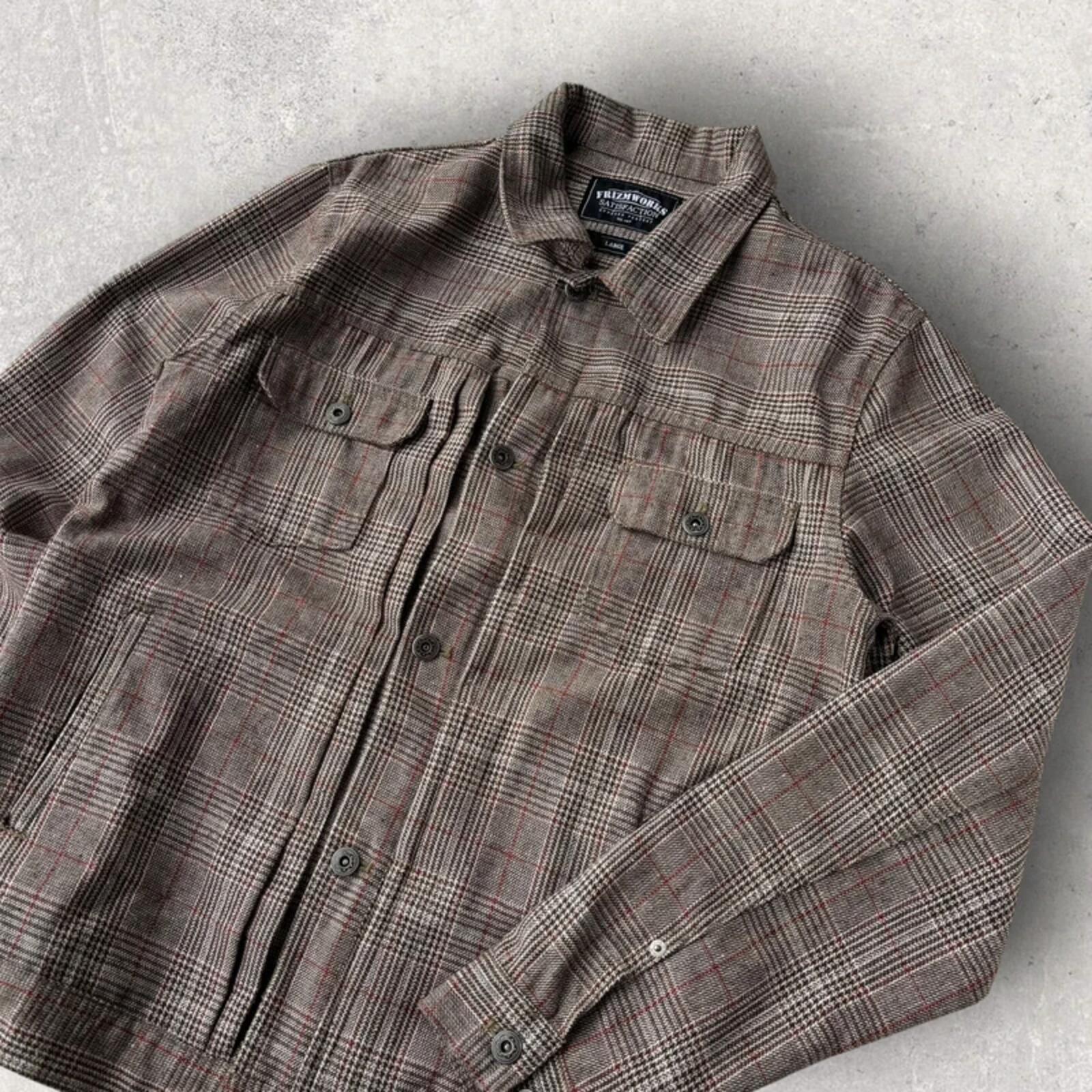 Frizmworks Glen Check Trucker Jacket Brown M