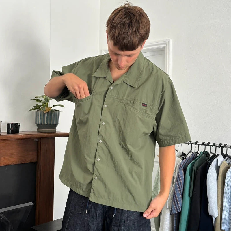 Gramicci Nylon Camp Shirt Green L