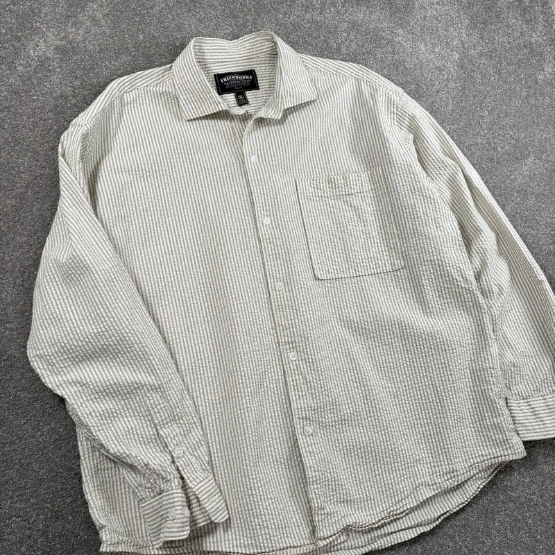 Frizmworks Seersucker Napoli Shirt White XL