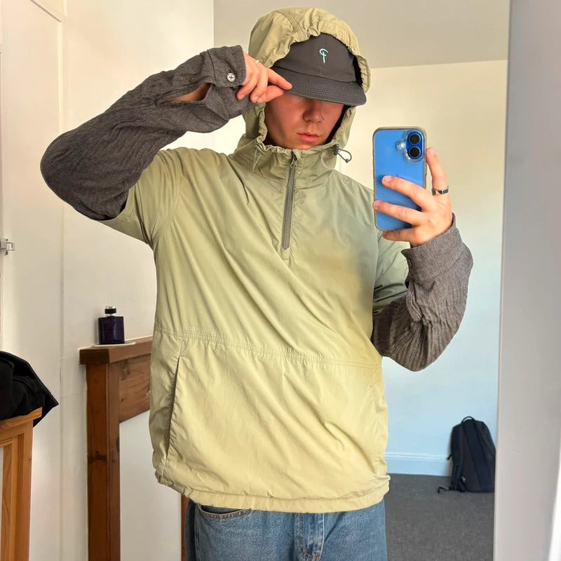 Snow Peak Hooded Tech Half Anorak Sage S