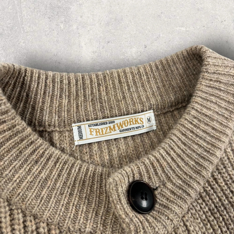 Frizmworks Heavy Wool Cardigan Oatmeal M