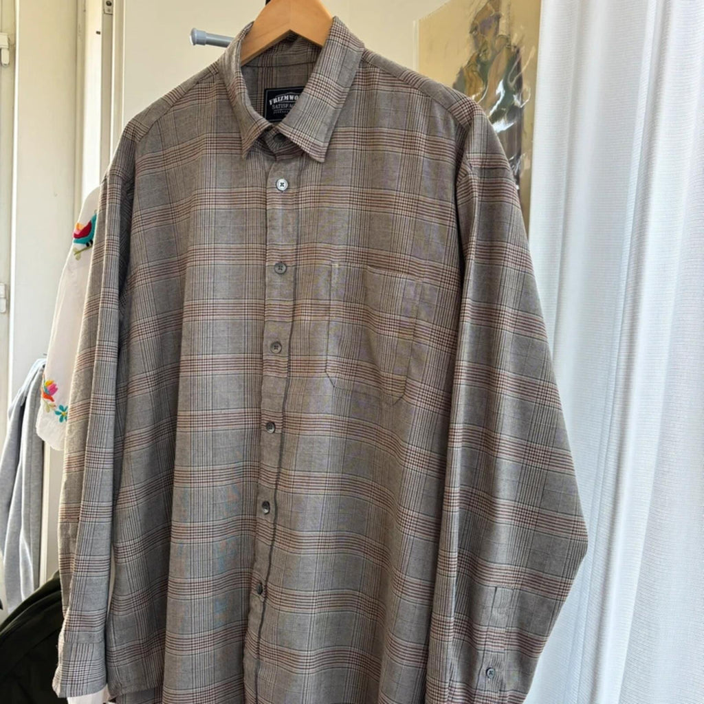Frizmworks Glen Check Relax Shirt Beige XL
