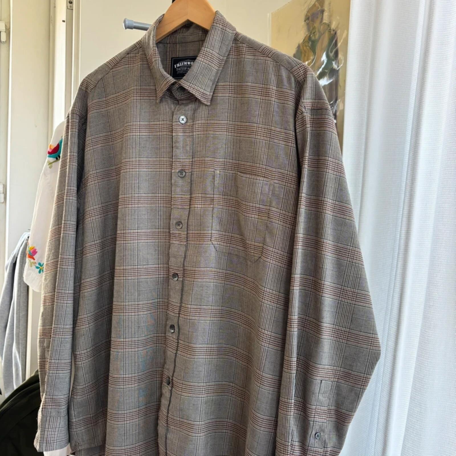 Frizmworks Glen Check Relax Shirt Beige XL
