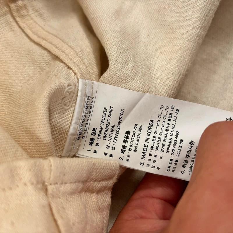 Frizmworks Linen Trucker Shirt Natural XL