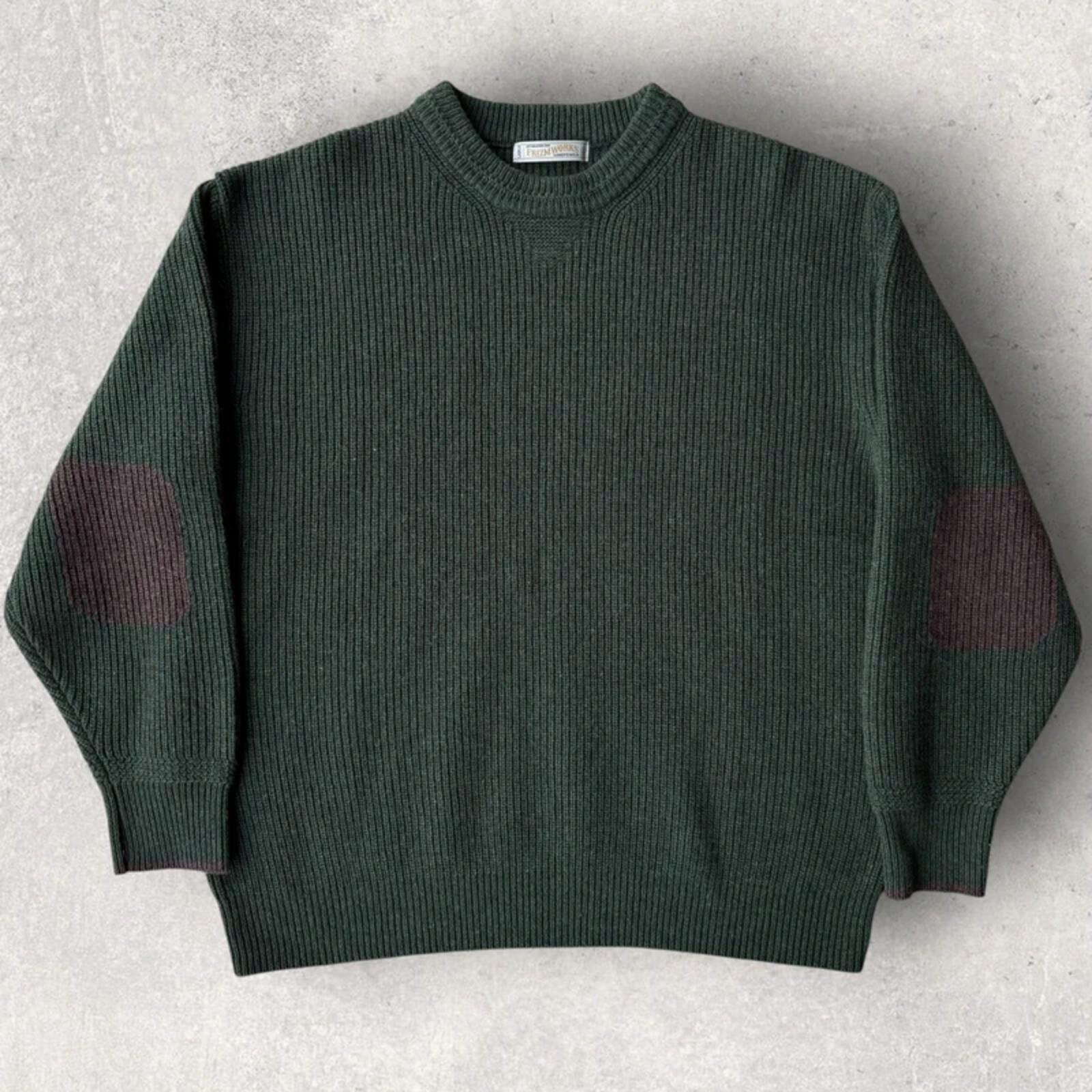 Frizmworks Patch Round Pullover Knit Forest Green L