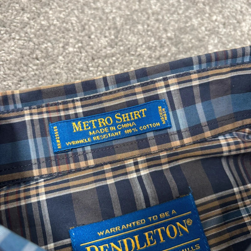 Pendleton Metro Check Shirt Blue L