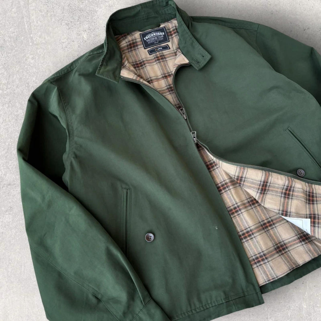 Frizmworks Check Lined Harrington Forest Green XL