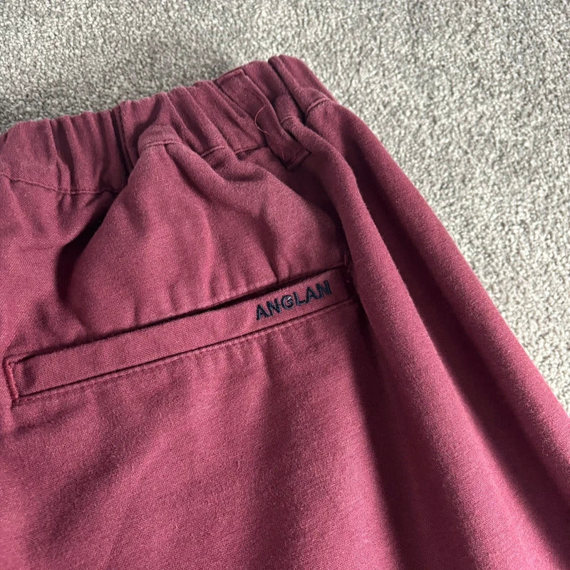 Anglan Double Pleat Balloon Pant Burgundy L
