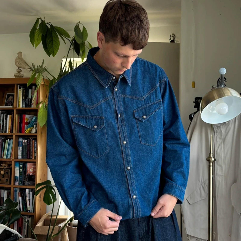 Uniform Bridge Western Denim Shirt Blue L