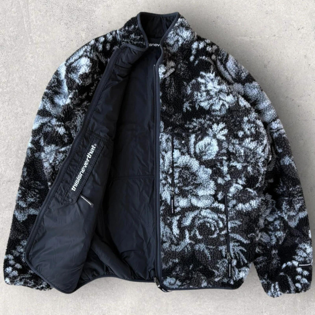 ThisIsNeverThat Reversible Boa Fleece Jacket Black L Japan import