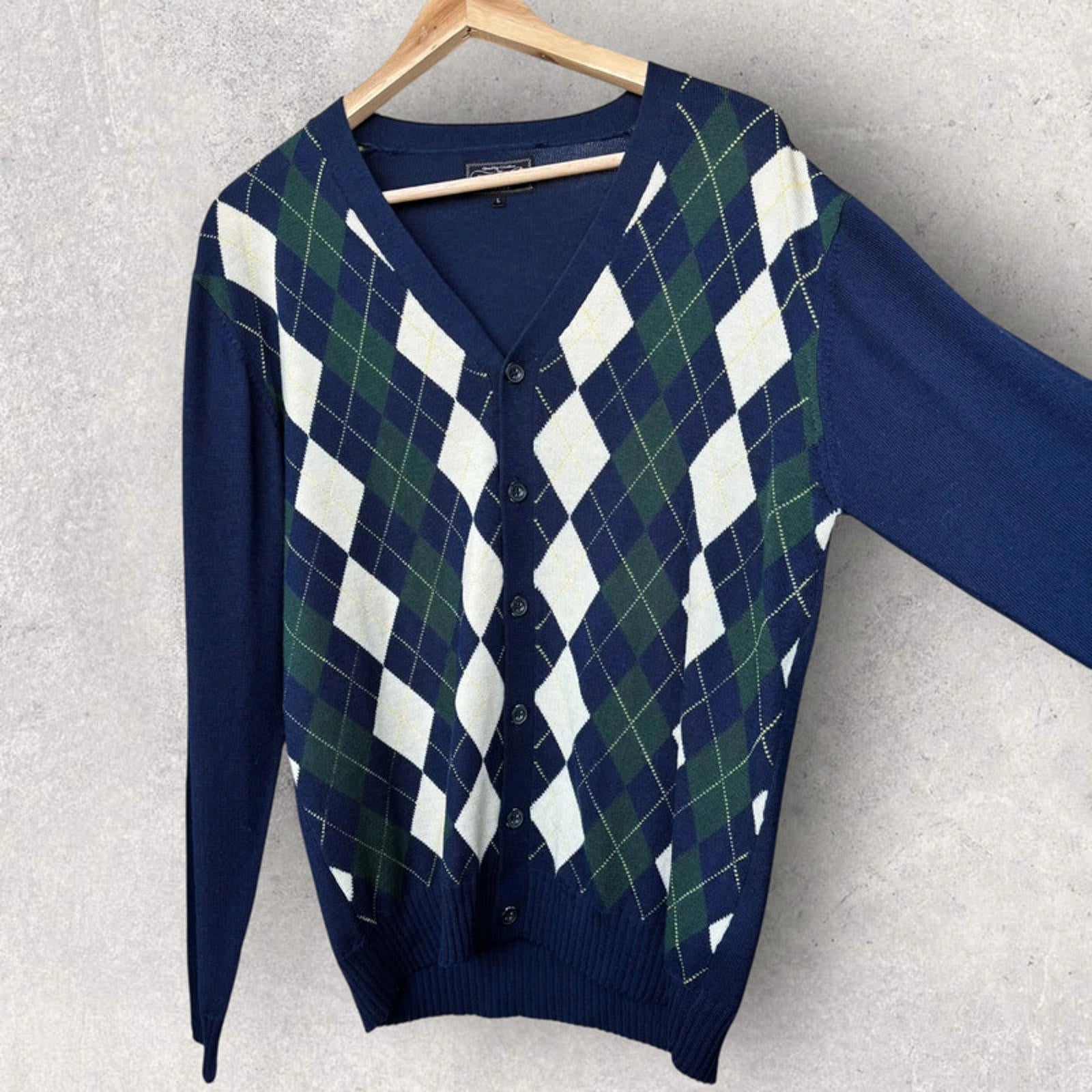 Beams Plus Golfer Knit Cardigan Navy Size M