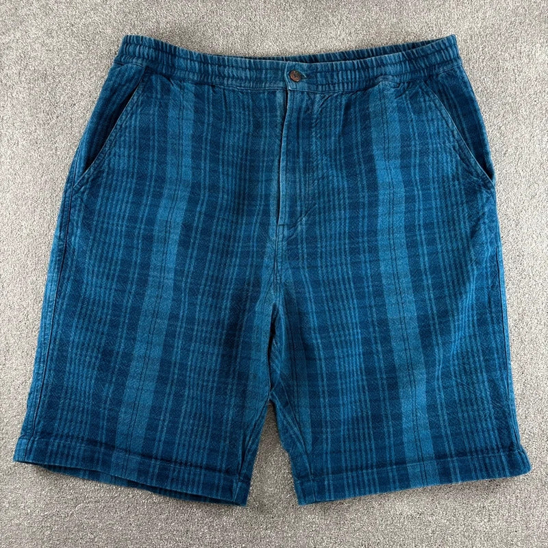 Universal Works Check Baggy Short Navy L