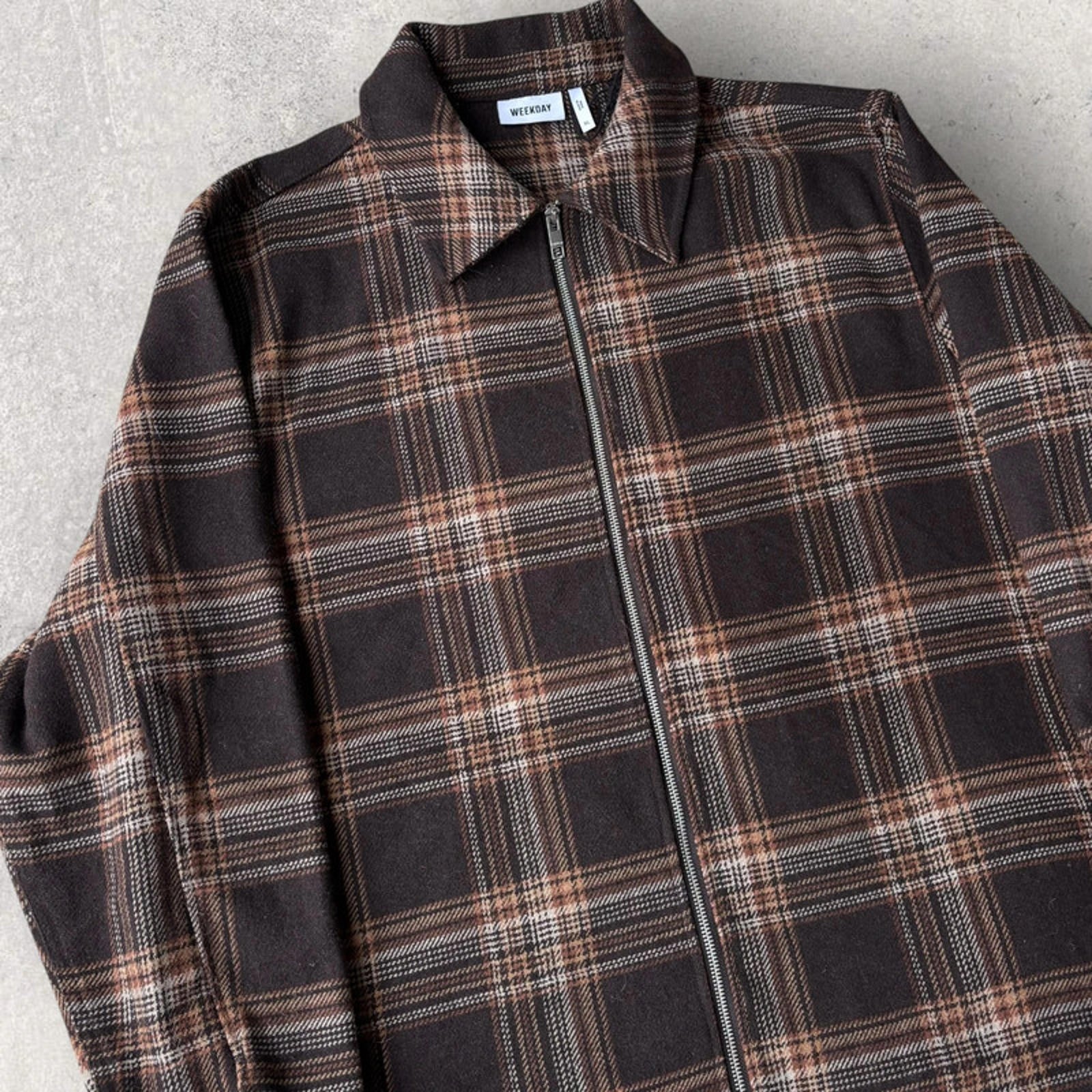 Weekday Check Curtis Jacket Brown Size XL