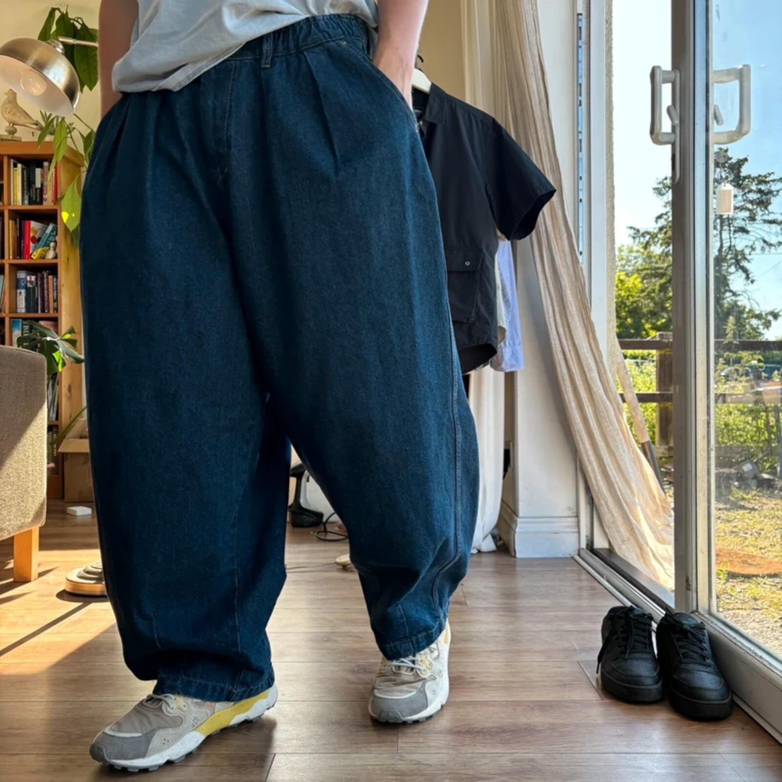 Anglan Denim Wide Balloon Pant Indigo L