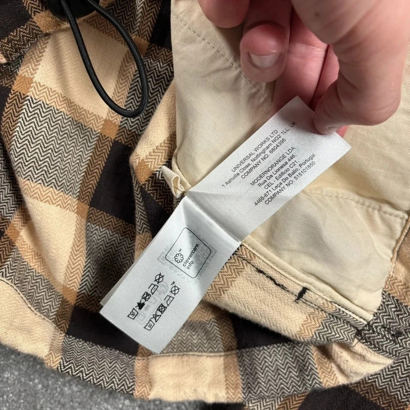 Universal Works Check Pullover Anorak Beige M