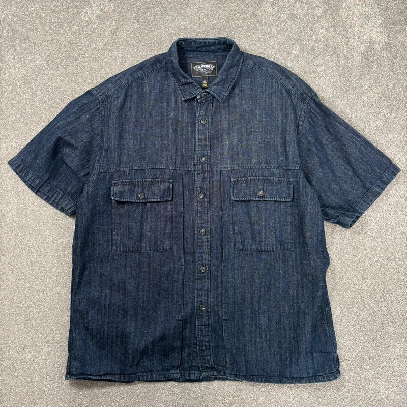 Frizmworks Linen Trucker Half Shirt Indigo XL