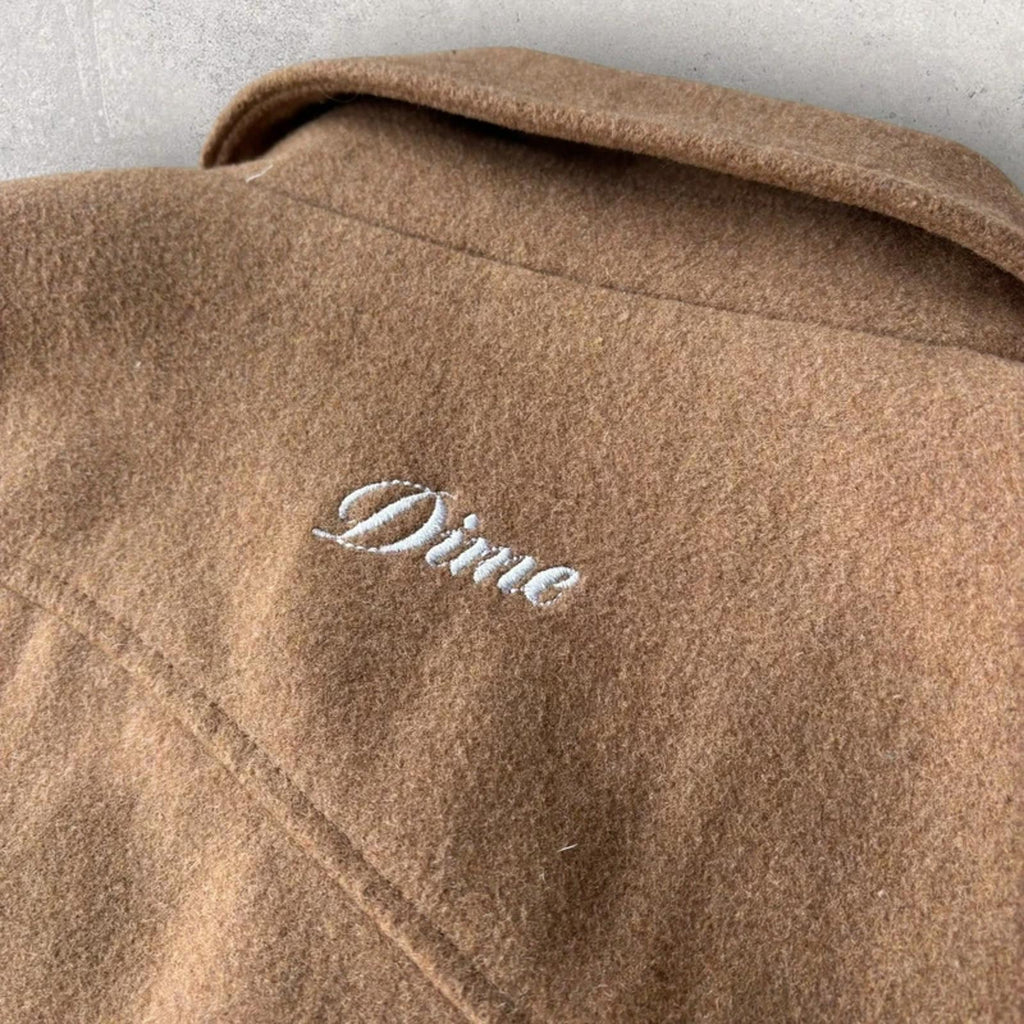 Dime Studded Wool Bomber Jacket Tan L