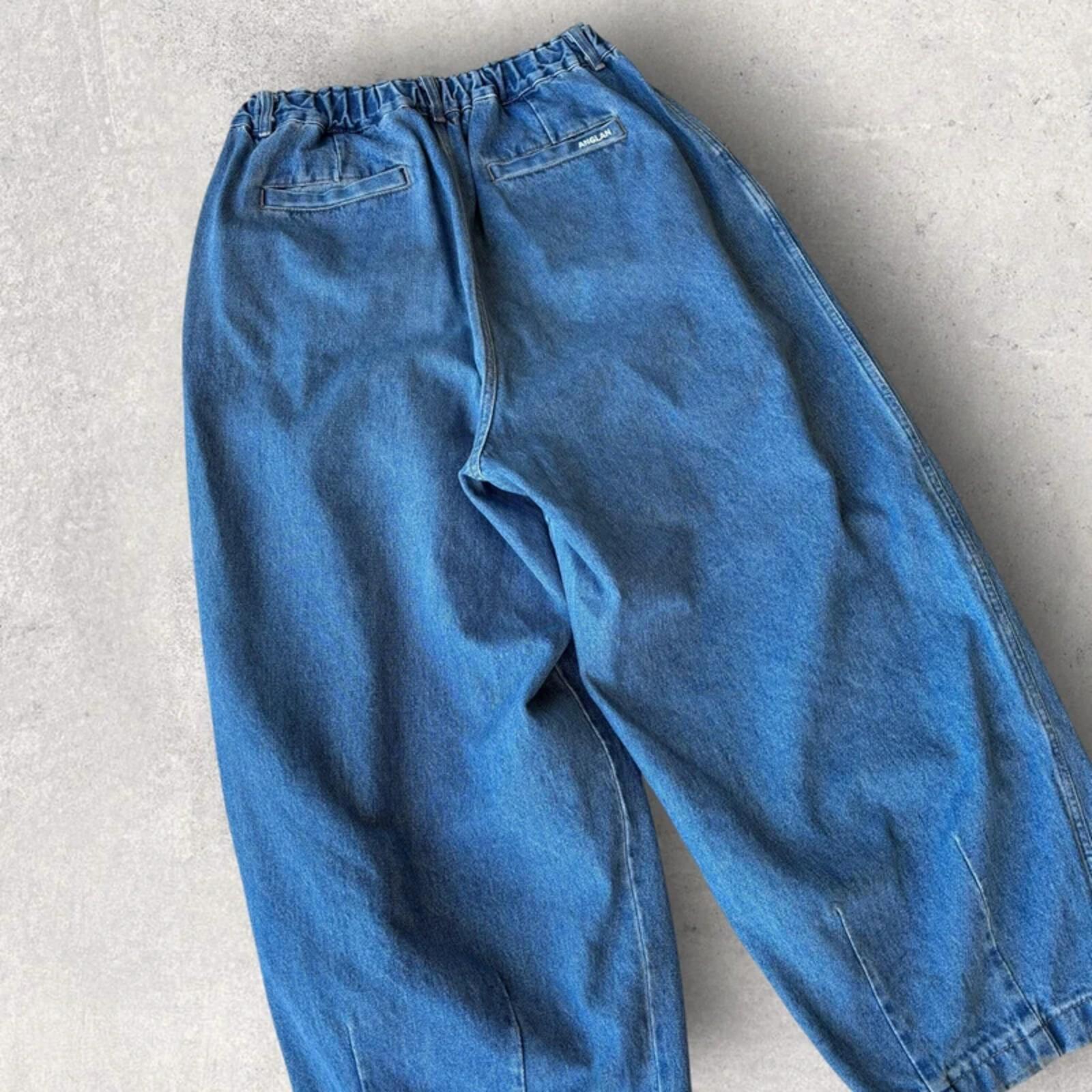 Anglan Denim Wide Balloon Pant Light Blue L