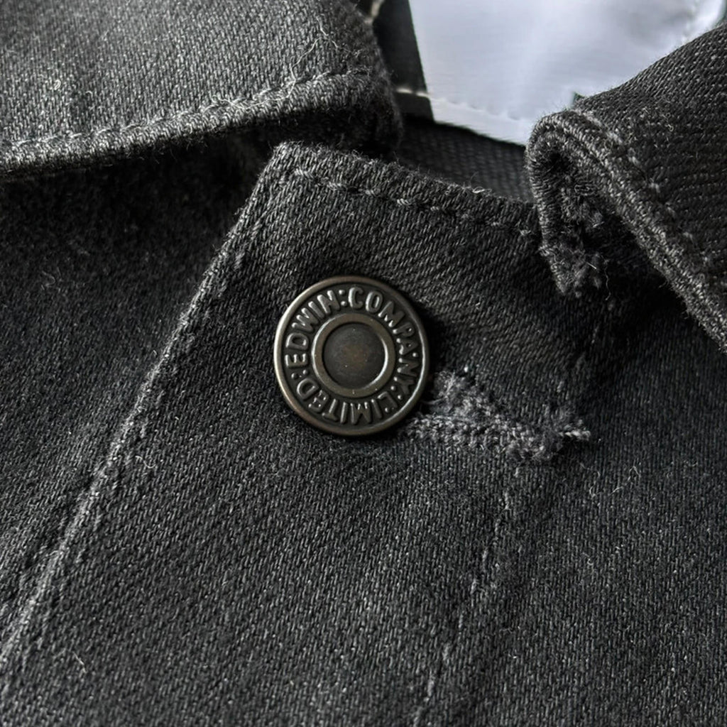 Edwin Function Raw Denim Work Overshirt Black Size S – Japan import