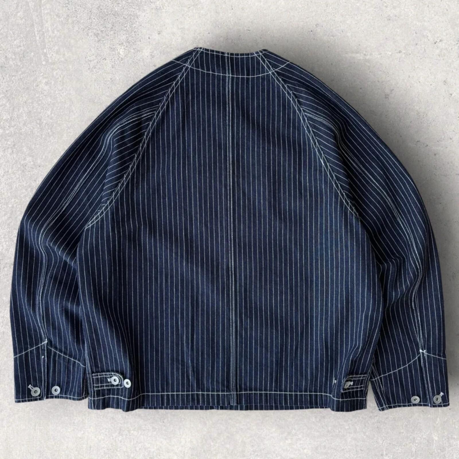 Uniform Bridge Stripe Denim Utility Jacket Blue XL