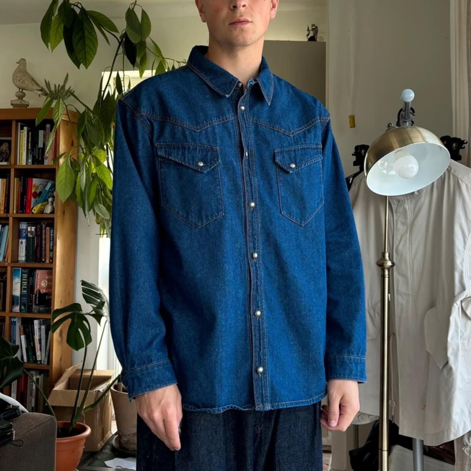 Uniform Bridge Western Denim Shirt Blue L