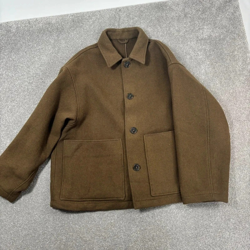 Covernat Oversized Wool Jacket Khaki L