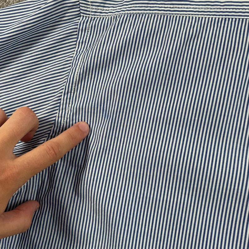 Universal Works Patchwork Stripe Shirt Blue XL