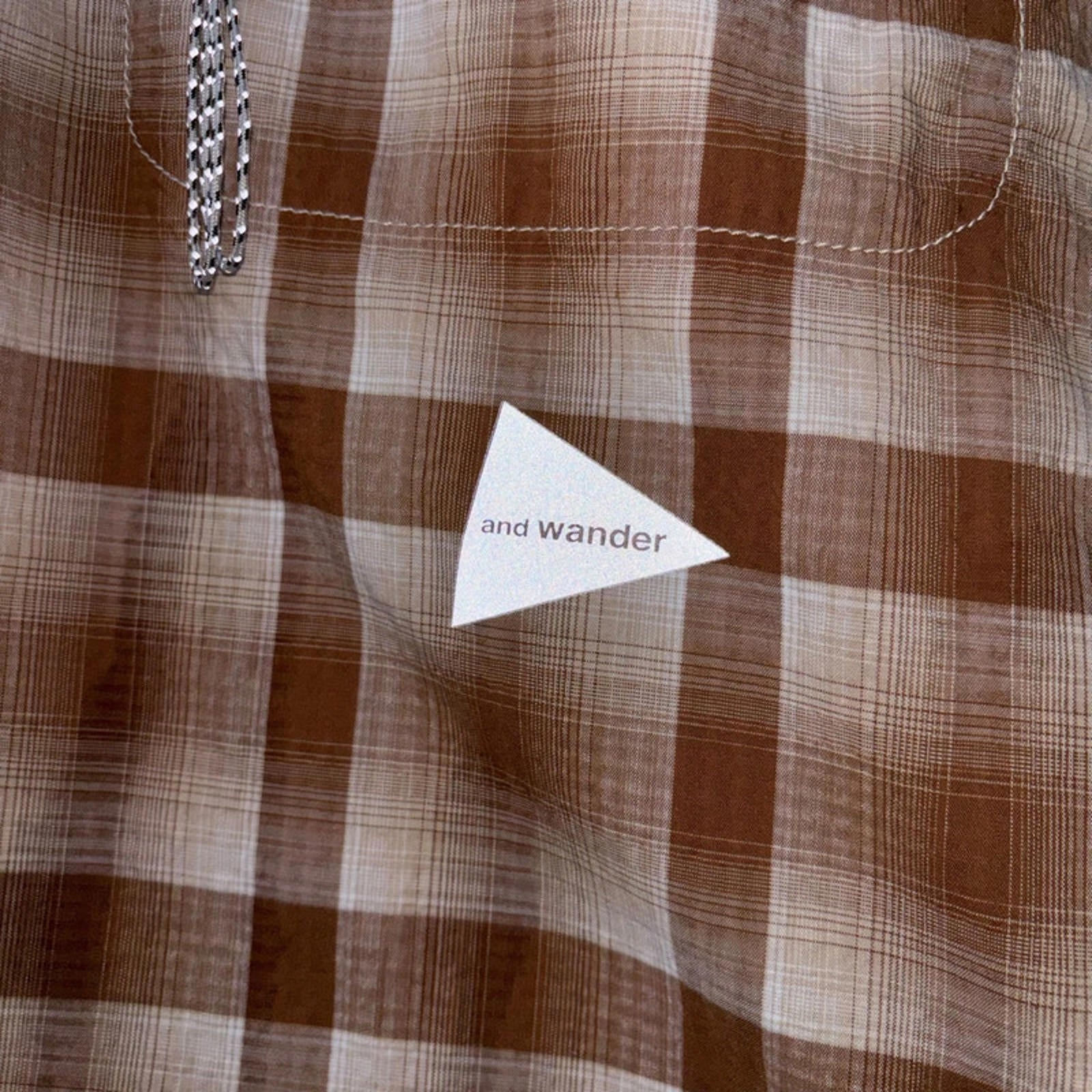 And Wander check shirt brown XL - Japan import