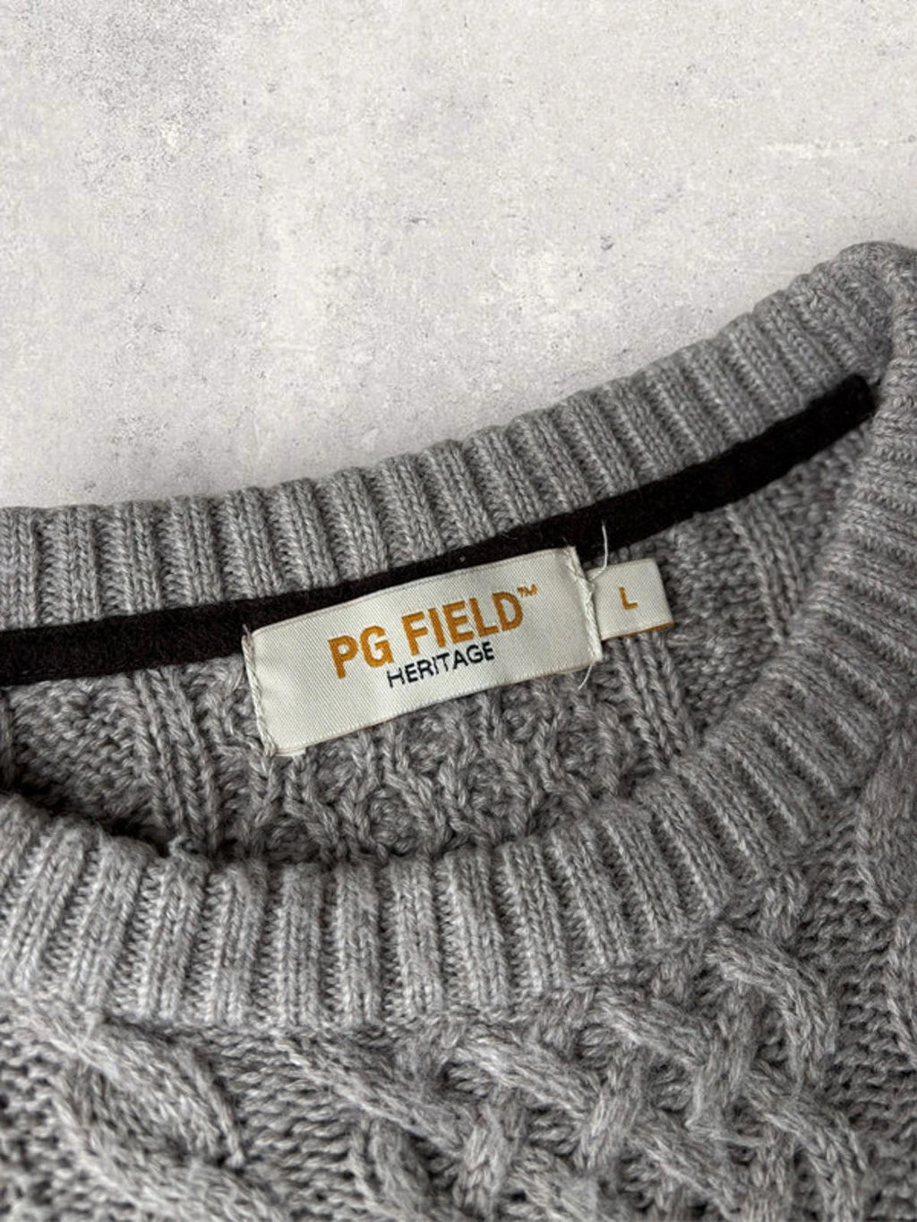 Boxy Fisherman Knit Sweater  Grey Size L