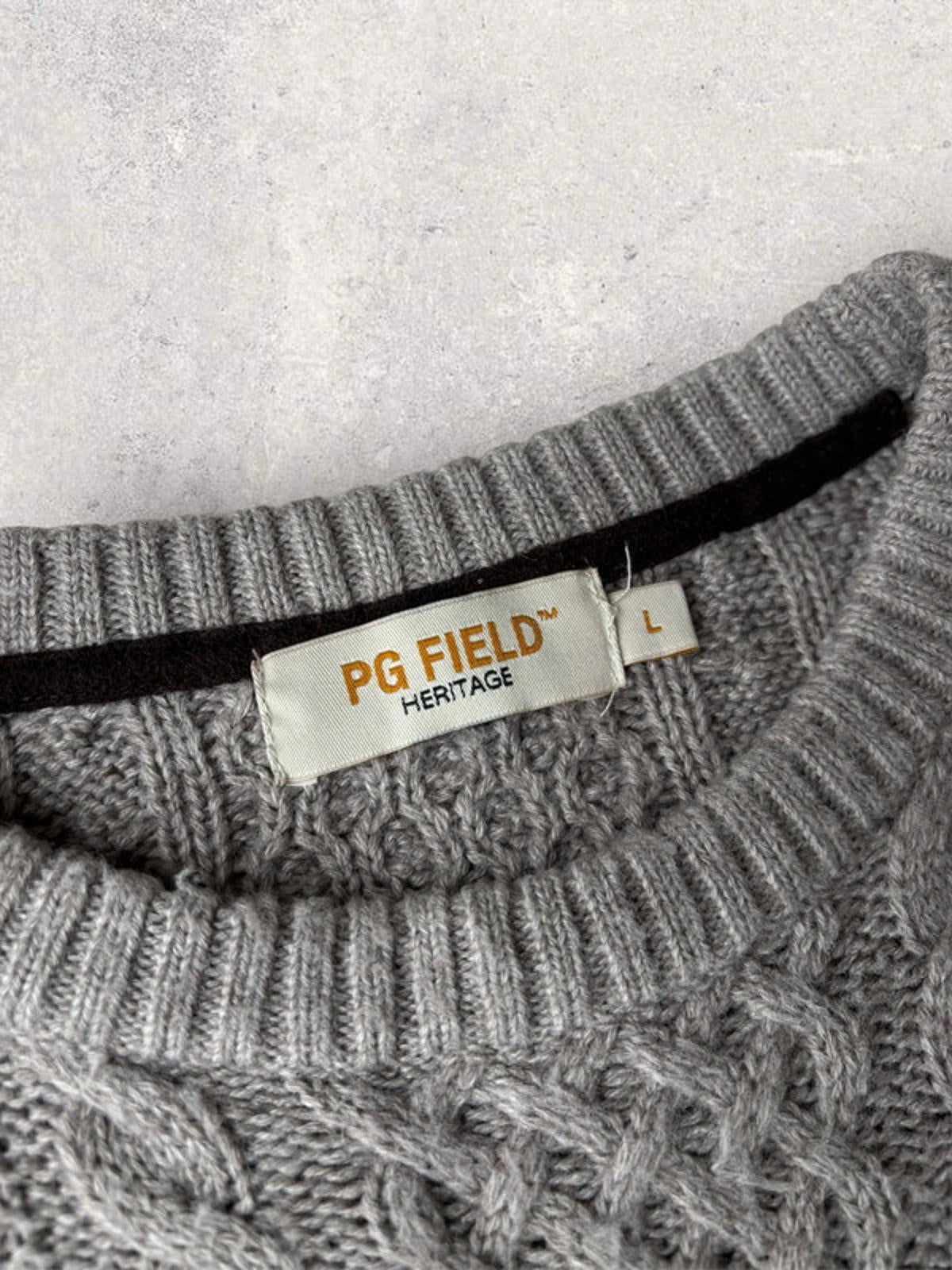 Boxy Fisherman Knit Sweater  Grey Size L