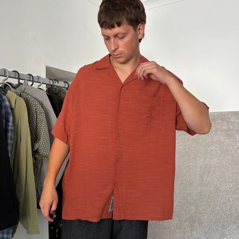 Frizmworks Open Collar Cuban Shirt Brick XL