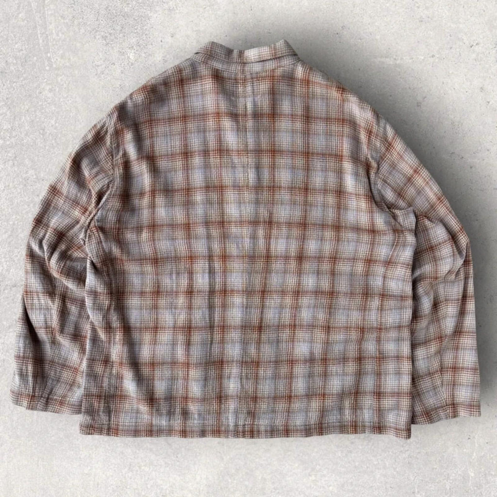 Pendleton Boxy Plaid Harrington Jacket Beige L