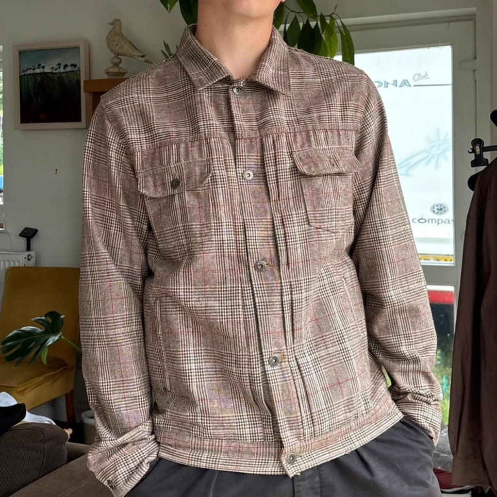 Frizmworks Glen Check Trucker Jacket Brown M