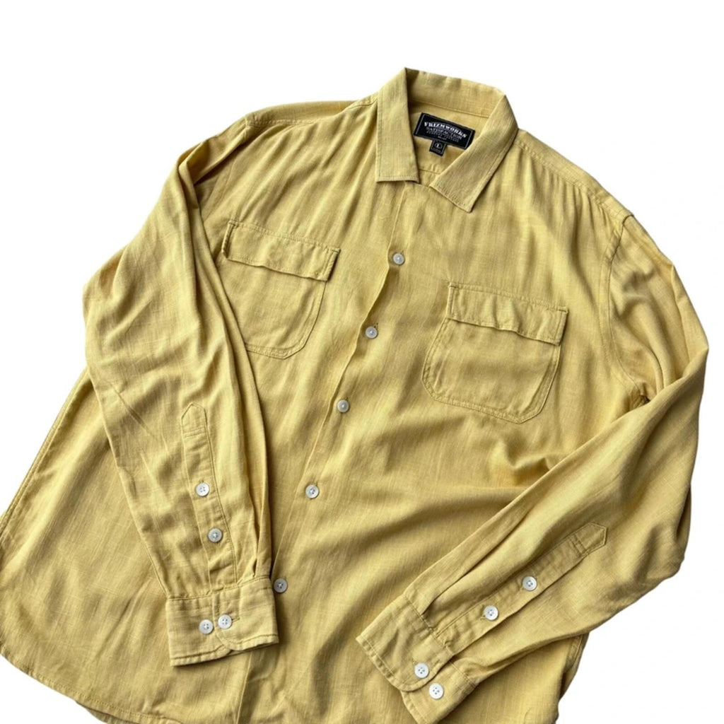 Frizmworks Linen Blend Pocket Shirt Yellow L