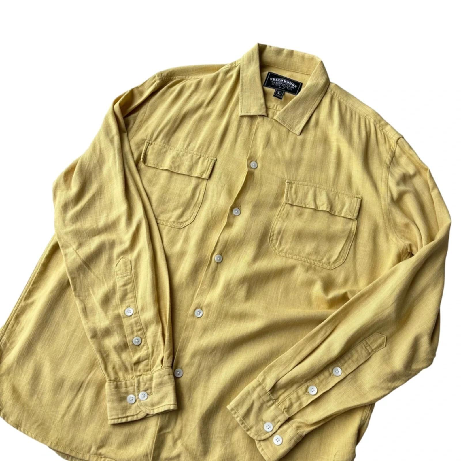 Frizmworks Linen Blend Pocket Shirt Yellow L