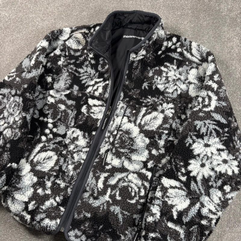 Thisisneverthat Reversible Boa Fleece Jacket Black L