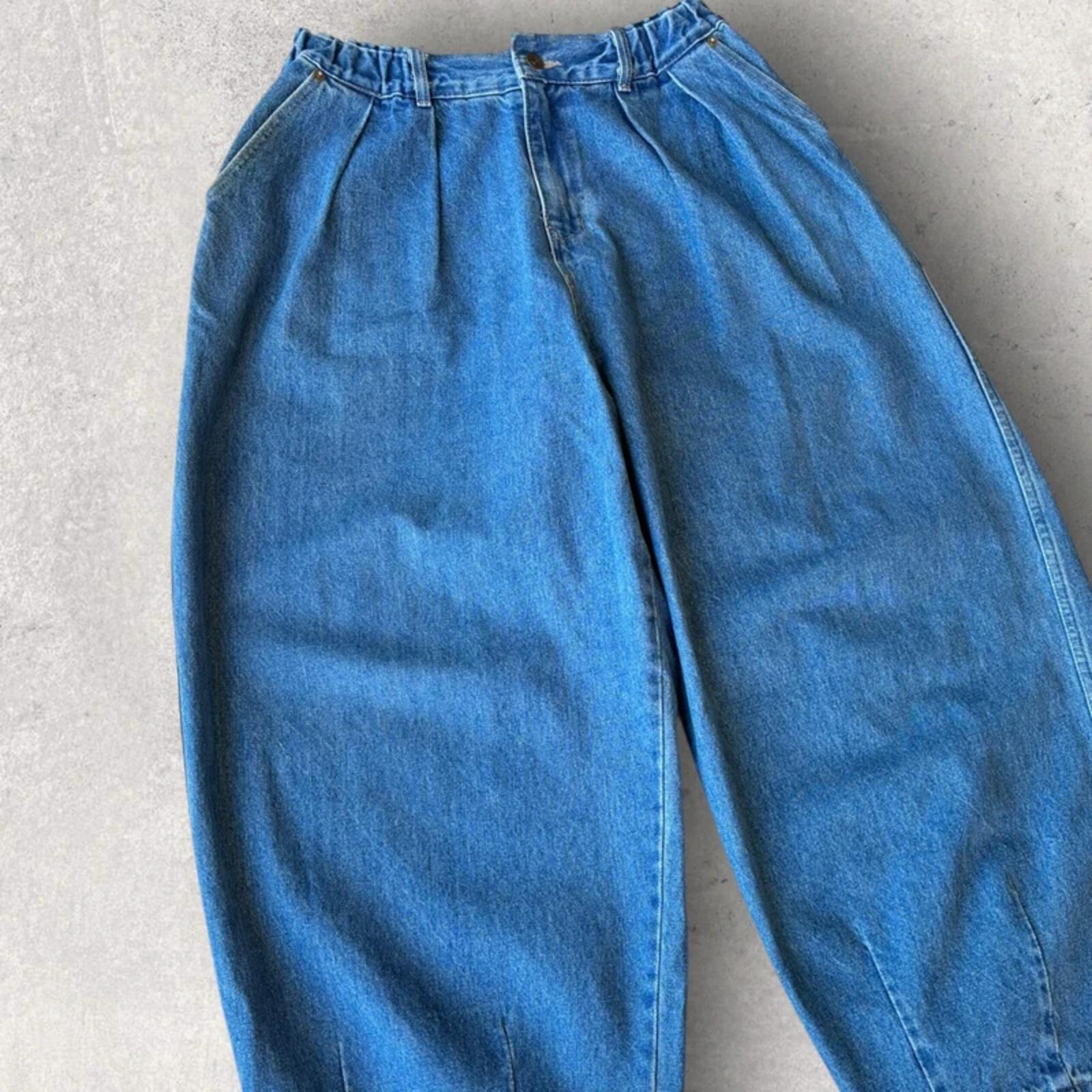 Anglan Denim Wide Balloon Pant Light Blue L