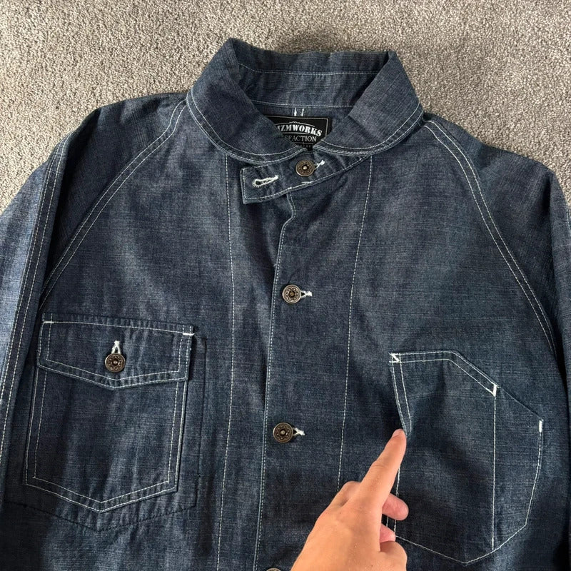 Frizmworks French Utility Chore Shirt Indigo M