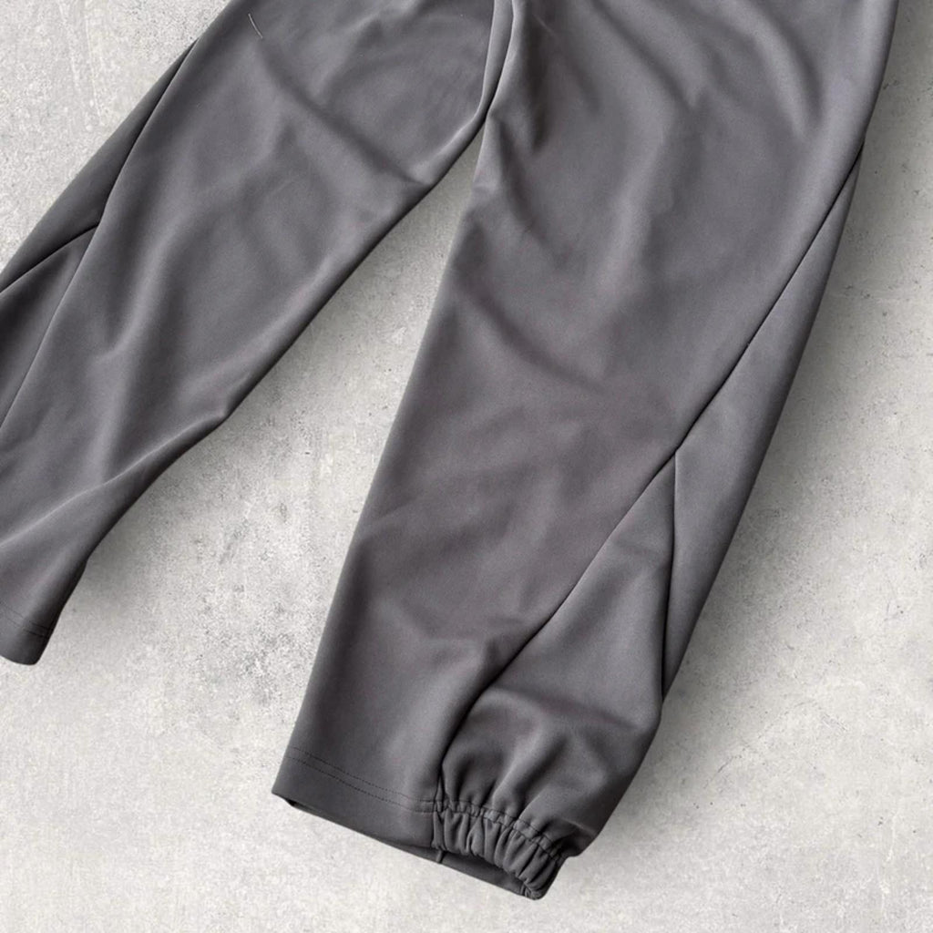 San San Gear Pleated Relaxed Track Pant Grey M Korea Import Streetwear