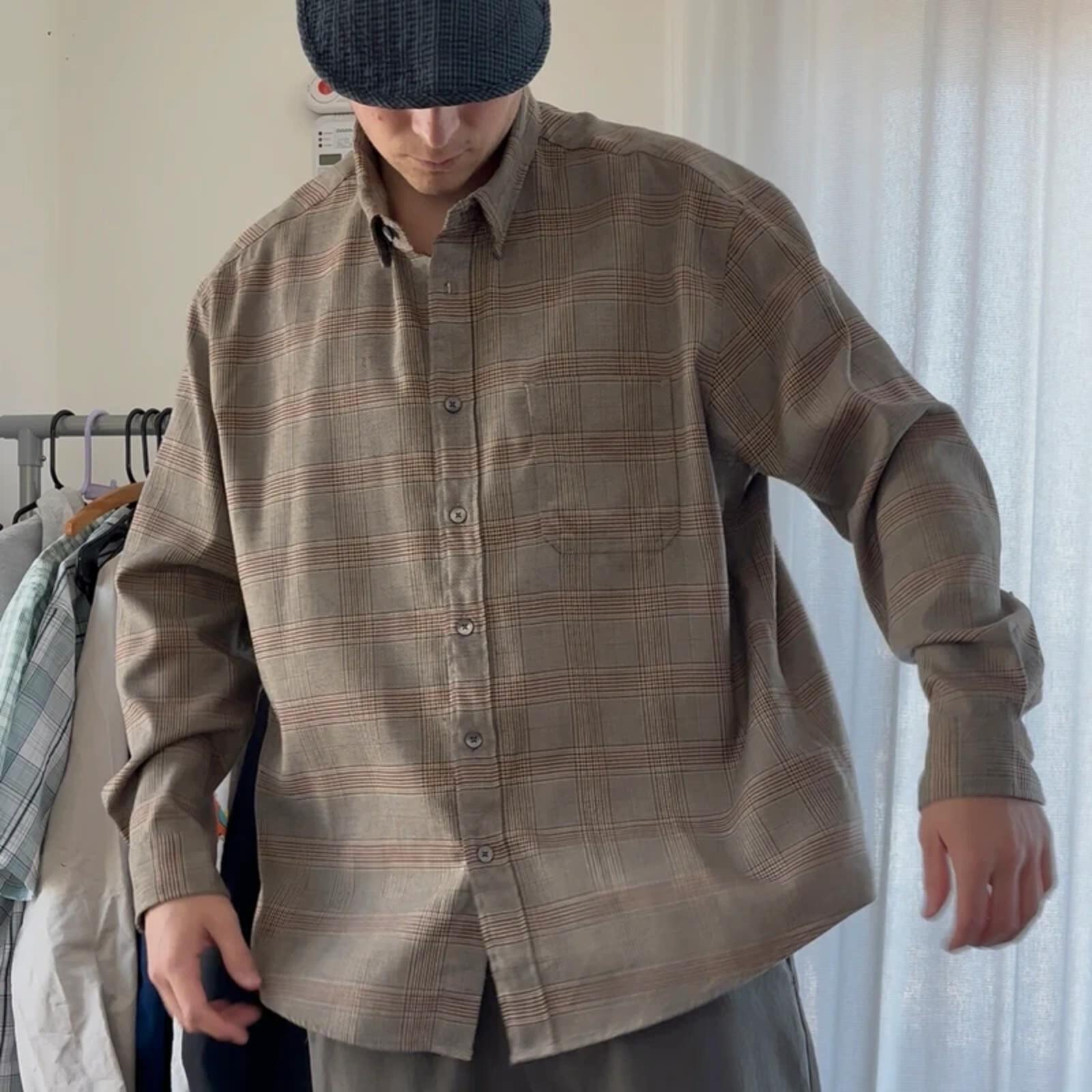 Frizmworks Glen Check Relax Shirt Beige XL