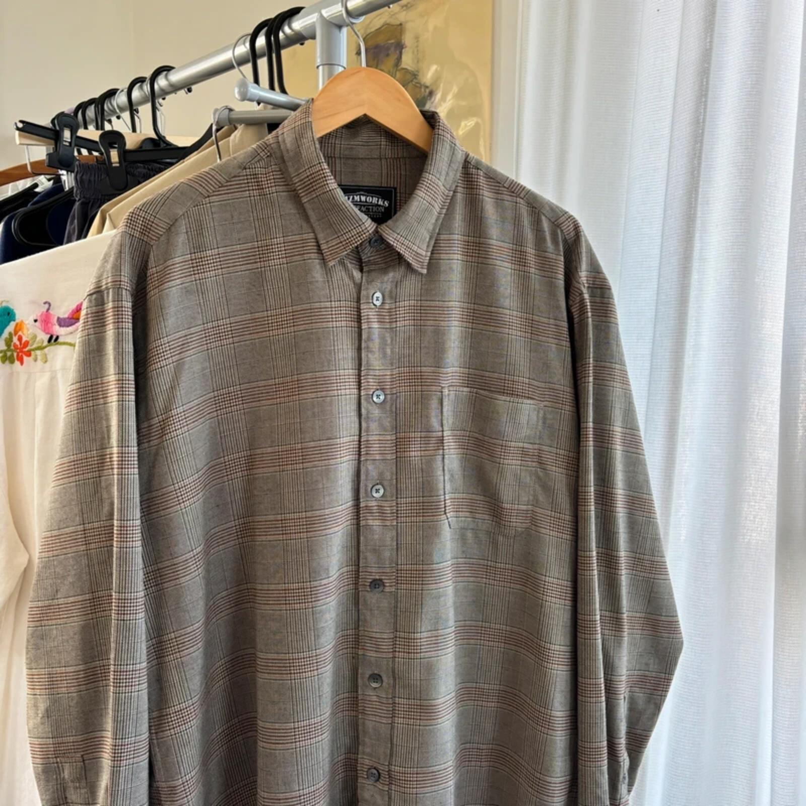 Frizmworks Glen Check Relax Shirt Beige XL