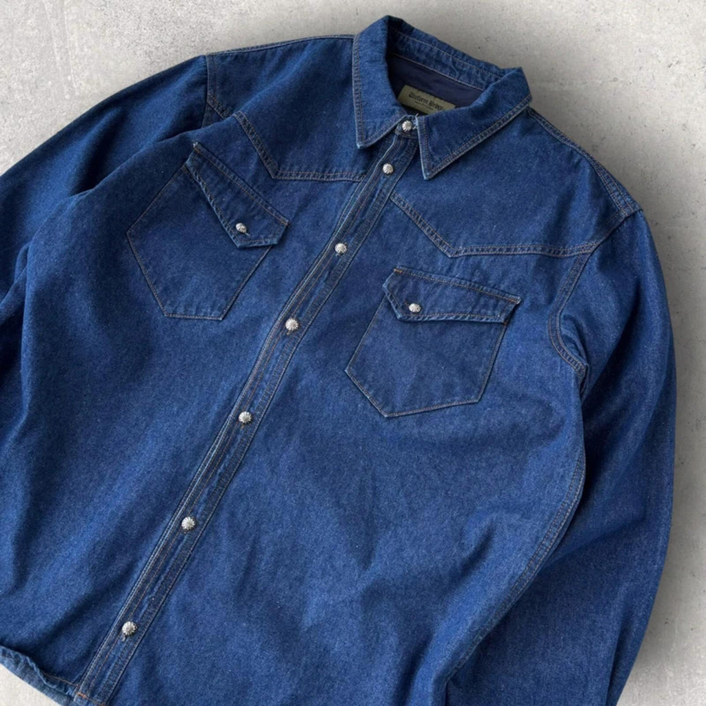 Uniform Bridge Western Denim Shirt Blue L