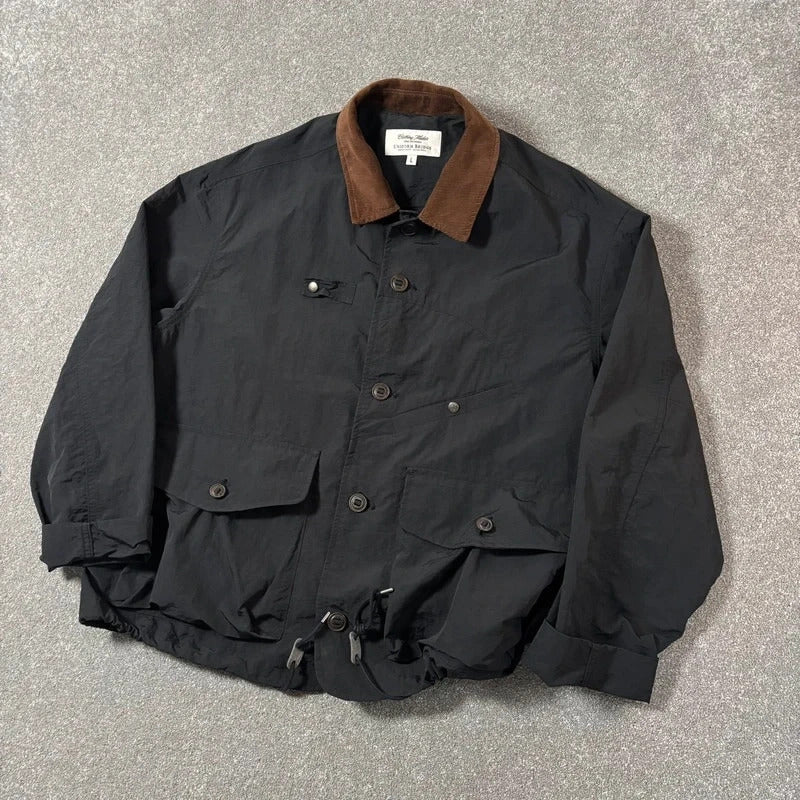 Uniform Bridge Cropped Button Jacket Black L