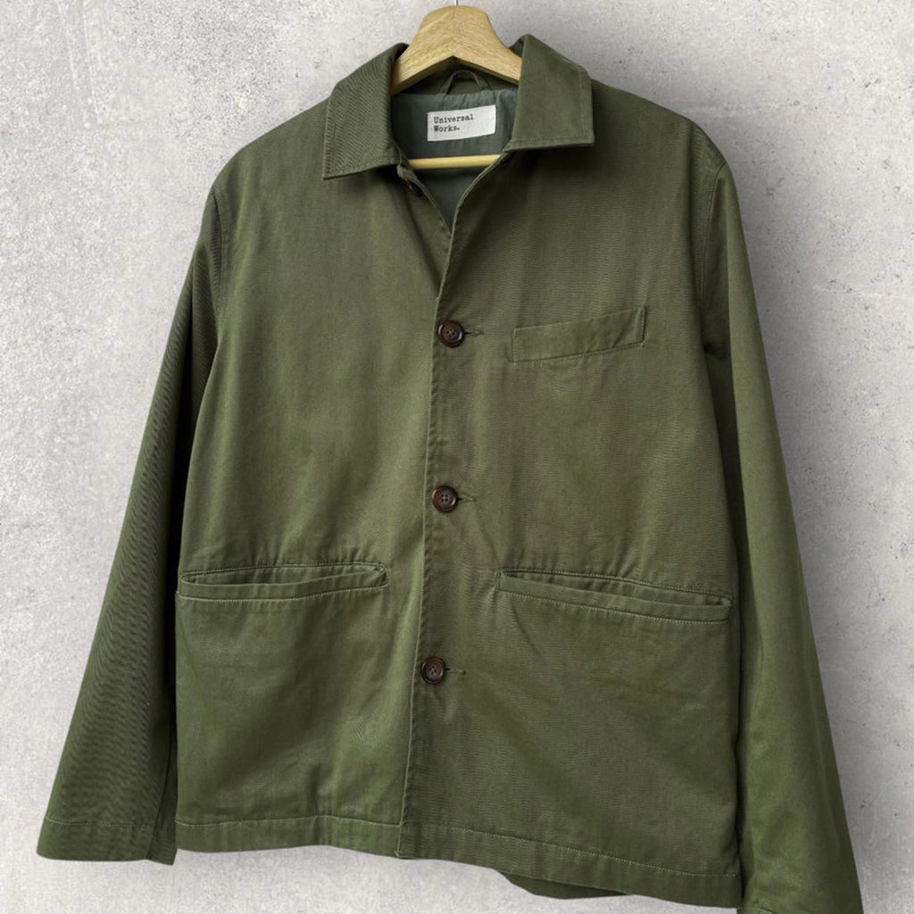 Universal Works Cotton Bakers Utility Jacket Olive Size M