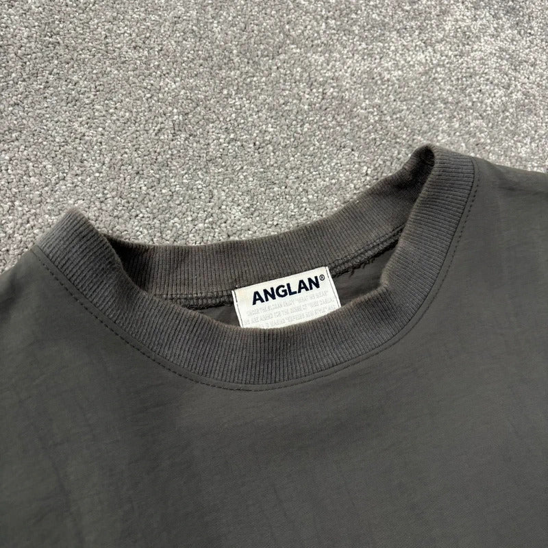 Anglan Brushed Nylon Oversized T Shirt Grey XL