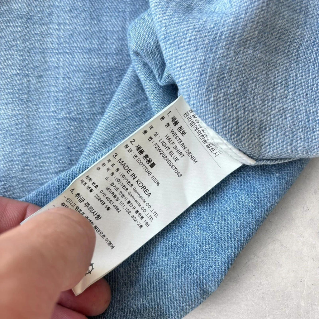 Frizmworks Western Denim Half Shirt Light Blue L