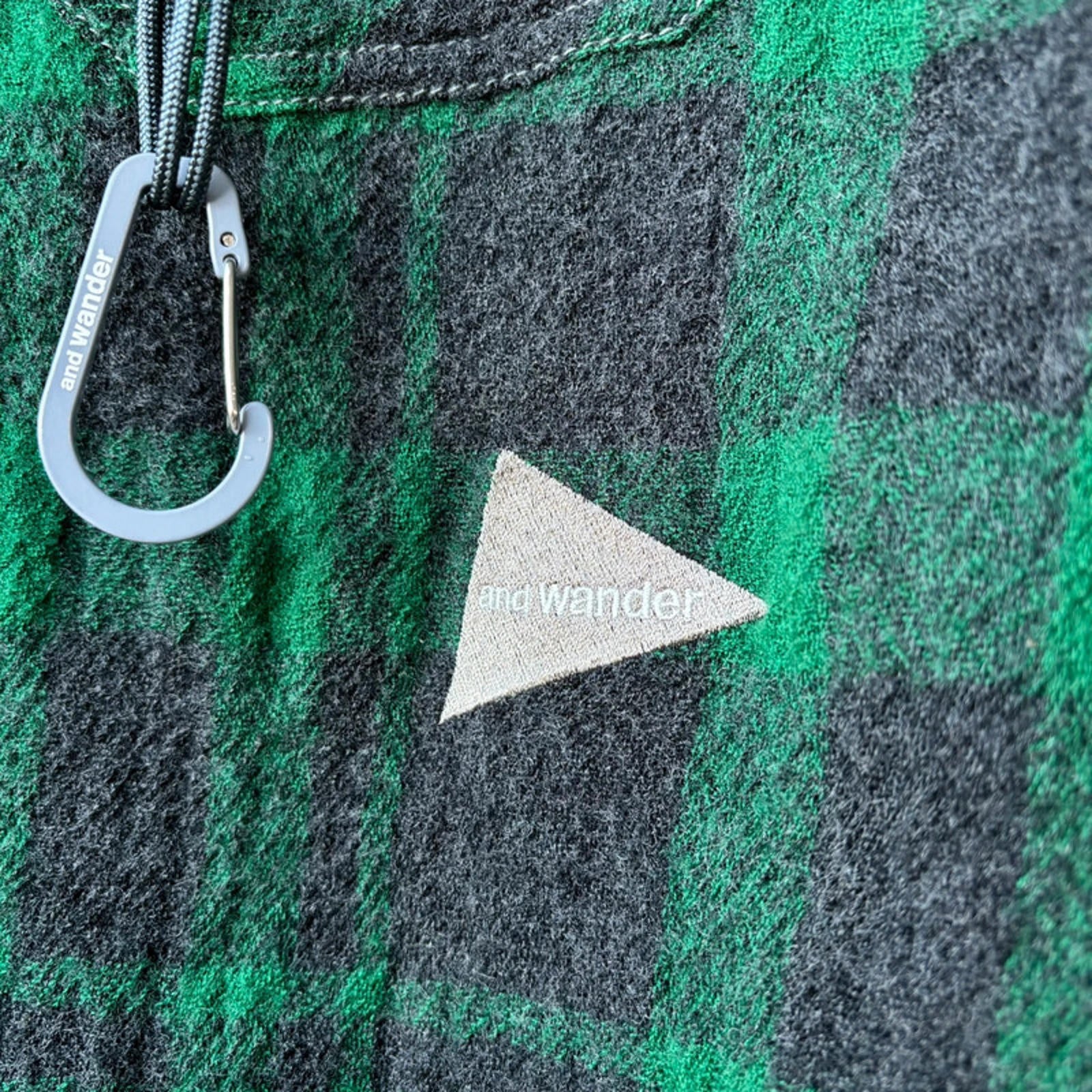 And Wander Check Technical Shirt Green Size S Japan Import