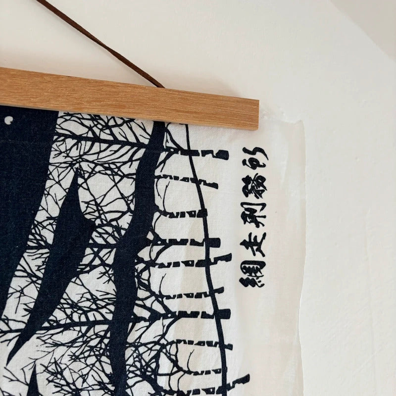 Montbell x Abashiri Prison Japanese  Wall Hanging Tenugui Navy / White