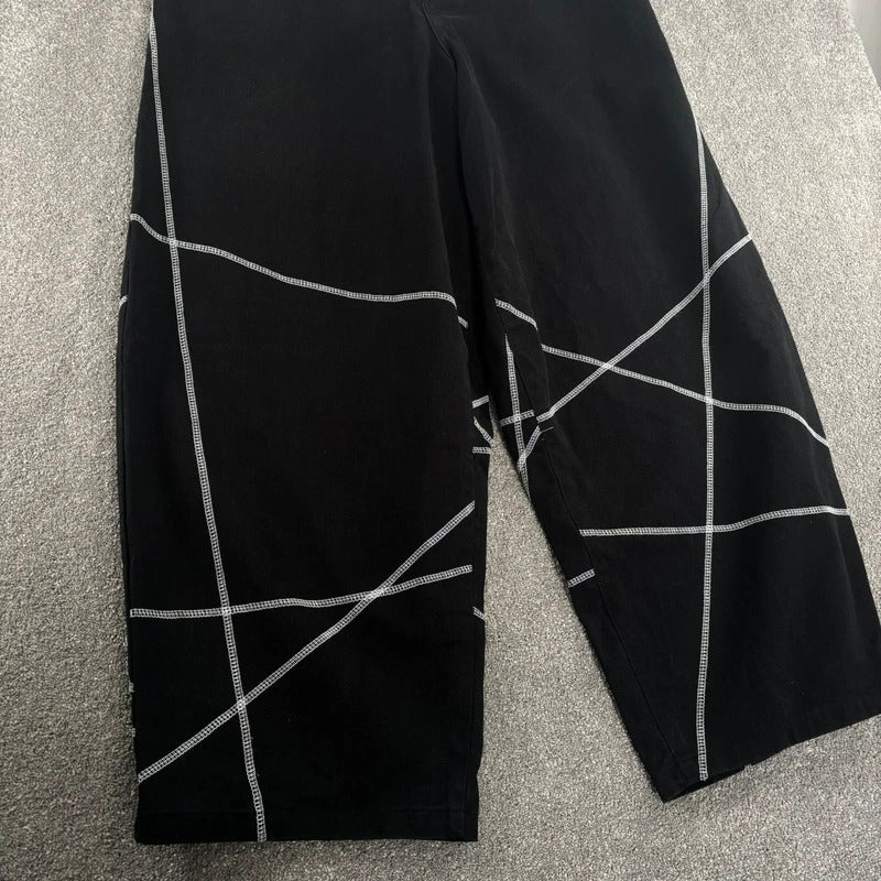 NoManual Baggy Contrast Trouser Black W32